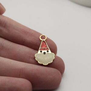 Vintage Santa Claus charm pendant seasonal Christmas jewelry